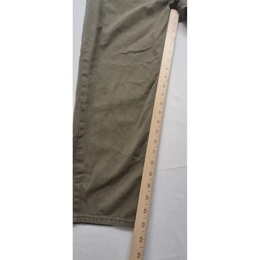 Banana Republic men's green chino‎ pants 35x30 Athletic Fit flat front straight